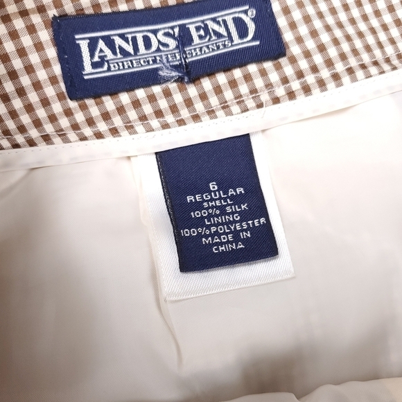 Lands' End Silk Plaid Check Silk Pencil Skirt Sz 6 - Picture 6 of 10